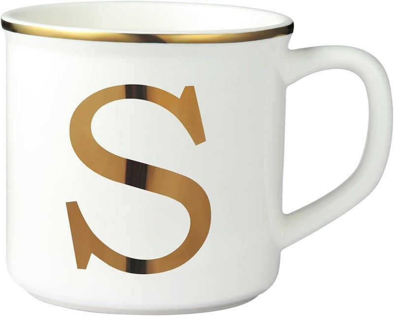 Miicol Ceramic Coffee Mug 16 oz, Monogram Coffee Cup, Golden Initial Tea Mug, Personalized Tea Cup, Unique Gift, Large Mug for Home, Office, Letter S - Image 1